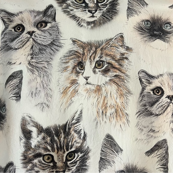 Stella McCartney silk cat print blouse size 34 or US 0, excellent condition - Picture 9 of 14